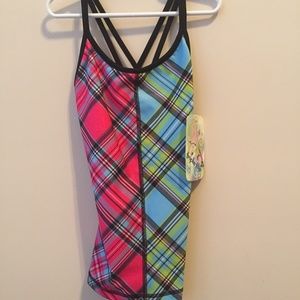 NWT Triple Flip Girl's Plaid Tank Size 4